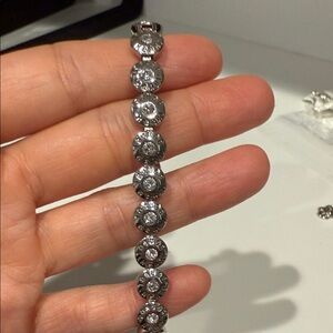 Henri Bendel Silver Bracelet with Crystal Accents